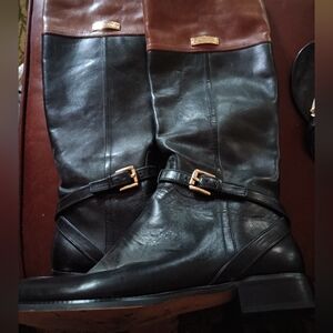 Coach Black and Brown Leather Riding Boots